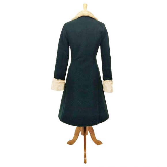 Banned Fantastic Fur Collar Coat in Green - Picture 3 of 4